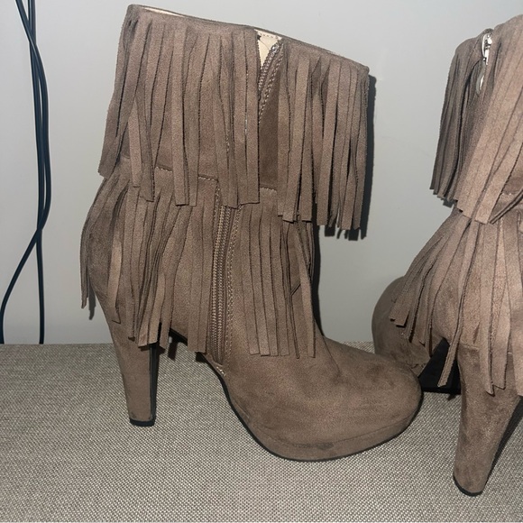 BUCCO SUEDE FRINGE PLATFORM BOOTS - Picture 5 of 10